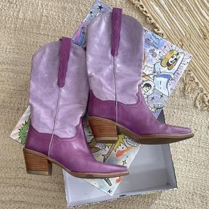 RARE Jeffrey Campbell Dagget Boots, Purple, Size 10